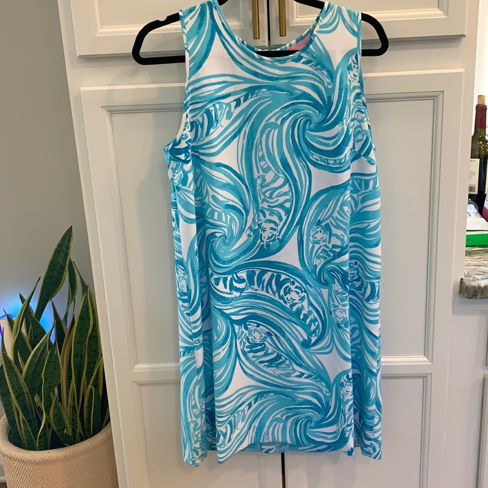 Lilly Pulitzer Exposed zipper blue shift dress